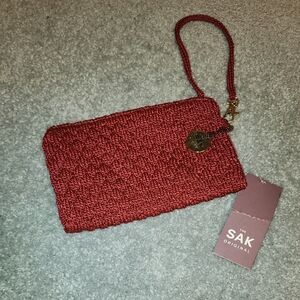 The Sak Red Clutch Wristlet
